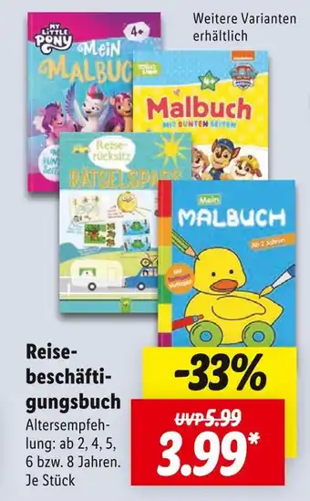 Lidl Mein malbuch reisebeschäftigungsbuch Angebot