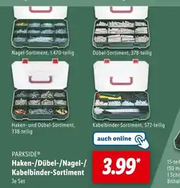 Lidl Parkside haken-/dübel-/nagel-/kabelbinder-sortiment Angebot