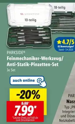 Lidl Parkside feinmechaniker-werkzeug/anti-statik-pinzetten-set Angebot