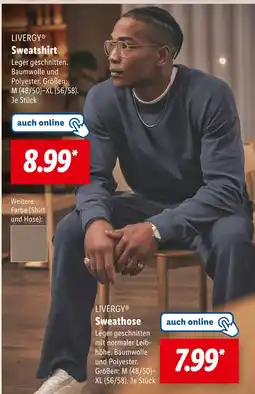 Lidl Livergy sweatshirt oder sweathose Angebot