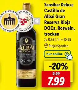 Lidl Castillo de albai sansibar deluxe castillo de albai gran reserva rioja doca, rotwein, trocken Angebot