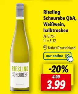 Lidl Riesling scheurebe weißwein, halbtrocken Angebot