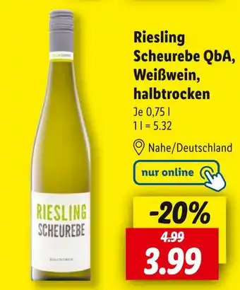 Lidl Riesling scheurebe weißwein, halbtrocken Angebot