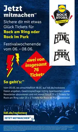 Lidl Lidl rock am ring oder rock im park tickets Angebot