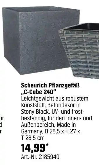 OBI Scheurich pflanzgefäß c-cube 240 Angebot