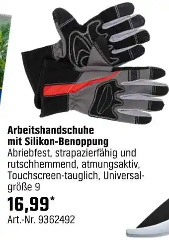 OBI Arbeitshandschuhe mit silikon-benoppung Angebot