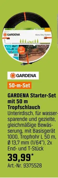 OBI Gardena starter-set mit 50 m tropfschlauch Angebot