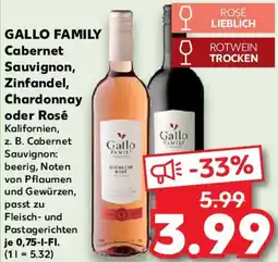 Kaufland GALLO FAMILY Cabernet Sauvignon, Zinfandel, Chardonnay oder Rosé Angebot