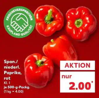 Kaufland Span./ niederl. Paprika, rot Angebot
