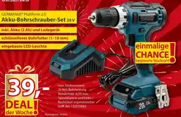 Sonderpreis Baumarkt GERMANIA Plattform 2.0 Akku-Bohrschrauber-Set 20 v Angebot
