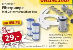 Sonderpreis Baumarkt BESTWAY Filterpumpe inkl. 2 Filterkartuschen-Sets Angebot