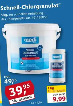 Sonderpreis Baumarkt medi POOL Schnell-Chlorgranulat Angebot