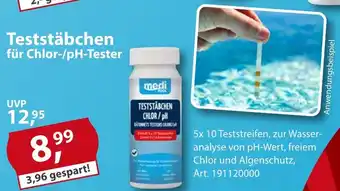 Sonderpreis Baumarkt medi POOL Teststäbchen für Chlor-/pH-Tester Angebot