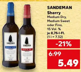 Kaufland SANDEMAN Sherry Medium Dry Angebot