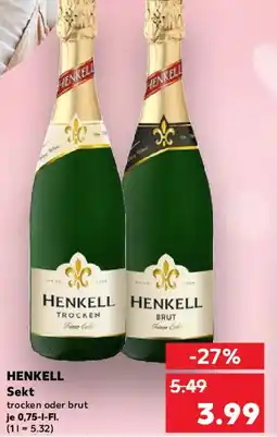 Kaufland HENKELL Sekt Angebot