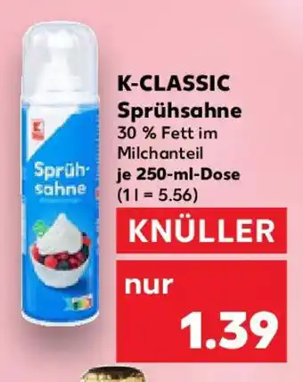Kaufland K-CLASSIC Sprühsahne Angebot
