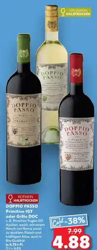 Kaufland DOPPIO PASSO Primitivo IGT oder Grillo DOC Angebot