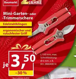 Sonderpreis Baumarkt Mini-Garten- oder -Trimmerschere Angebot