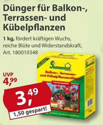 Sonderpreis Baumarkt Sonnenhof Dünger für Balkon-, Terrassen- und Kübelpflanzen Angebot