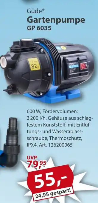 Sonderpreis Baumarkt Güde Gartenpumpe GP 6035 Angebot