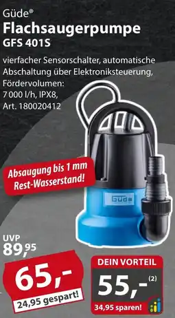 Sonderpreis Baumarkt Güde Flachsaugerpumpe GFS 401S Angebot