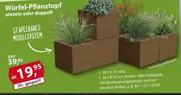 Sonderpreis Baumarkt Würfel-Pflanztopf einzeln oder doppelt Angebot