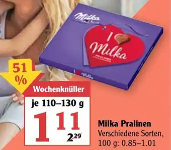 Globus Milka Pralinen 110-130g Angebot