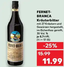 Kaufland FERNET- BRANCA Kräuterbitter Angebot