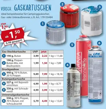 Sonderpreis Baumarkt VERSCH GASKARTUSCHEN Angebot