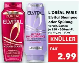 Kaufland L'ORÉAL PARIS Elvital Shampoo oder Spülung Angebot