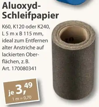Sonderpreis Baumarkt Aluoxyd- Schleifpapier Angebot