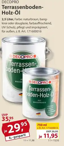 Sonderpreis Baumarkt DECOPRO Terrassenboden- Holz-Öl Angebot
