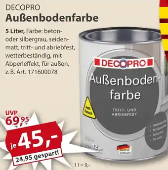 Sonderpreis Baumarkt DECOPRO Außenbodenfarbe Angebot