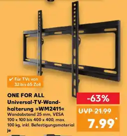 Kaufland ONE FOR ALL Universal-TV-Wand- halterung WM2411 Angebot