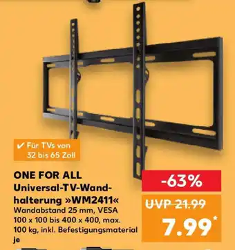Kaufland ONE FOR ALL Universal-TV-Wand- halterung WM2411 Angebot