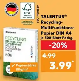 Kaufland TALENTUS Recycling- Multifunktions- Papier DIN A4 Angebot