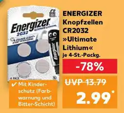 Kaufland ENERGIZER Knopfzellen CR2032 Ultimate Lithium Angebot