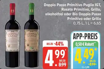 Edeka Doppio Passo Primitivo Puglia IGT, Rosato Primitivo, Grillo Angebot