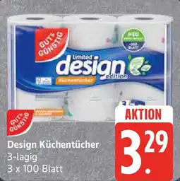 Edeka GUT%GÜNSTIG Design Küchentücher 3-lagig Angebot