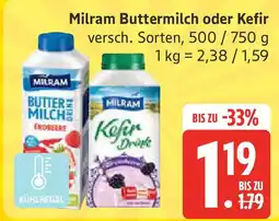 Edeka Milram Buttermilch oder Kefir Angebot