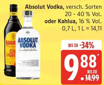 Edeka Absolut Vodka oder Kahlua Angebot