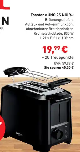 Edeka Tefal Toaster UNO 2S NOIR Angebot