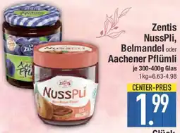 E-Center Zentis NussPli, Belmandel oder Aachener Pflümli Angebot