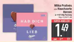 E-Center Milka Pralinés oder Hauchzarte Herzen Angebot
