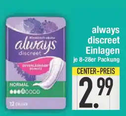 E-Center always discreet Einlagen Angebot