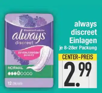 E-Center always discreet Einlagen Angebot