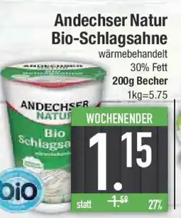 E-Center Andechser Natur Bio-Schlagsahne Angebot