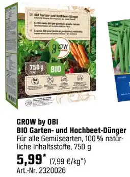 OBI GROW by OBI BIO Garten- und Hochbeet-Dünger Angebot