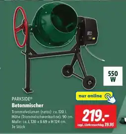 Lidl PARKSIDE Betonmischer Angebot