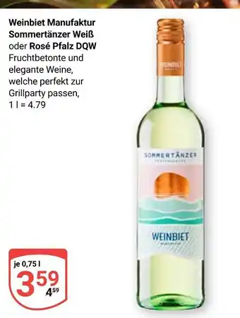 Globus Weinbiet sommertänzer weiß oder rosé pfalz dqw Angebot